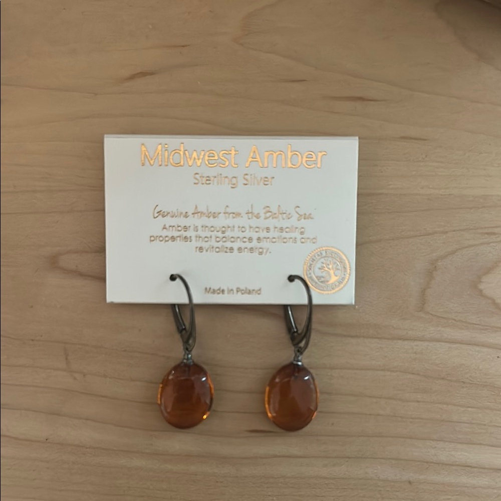 Amber Sterling Silver Earrings